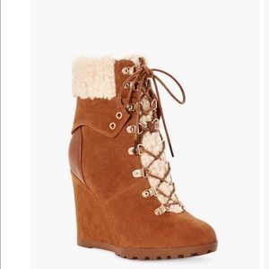 Lace-up Wedge Bootie